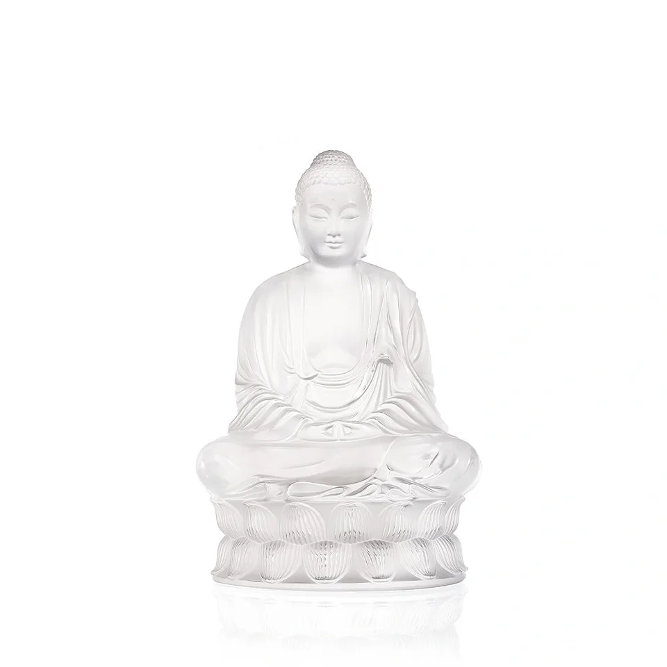 Tall Buddha Sculpture - Clear Crystal