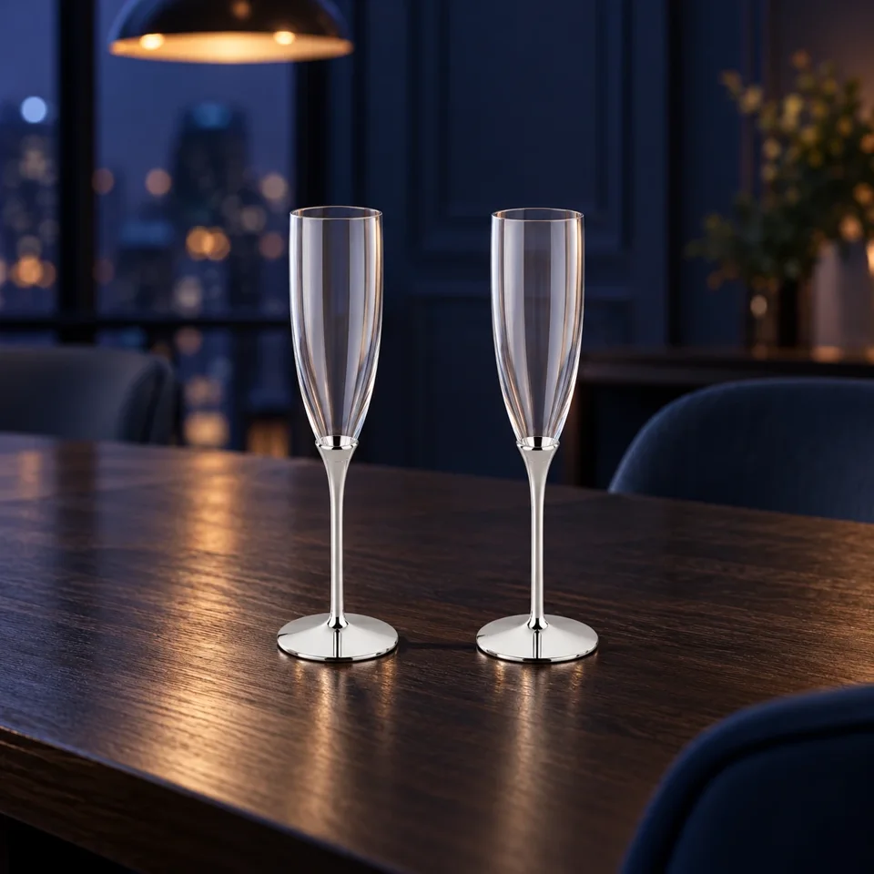 Silver Base Champagne Flute Silver