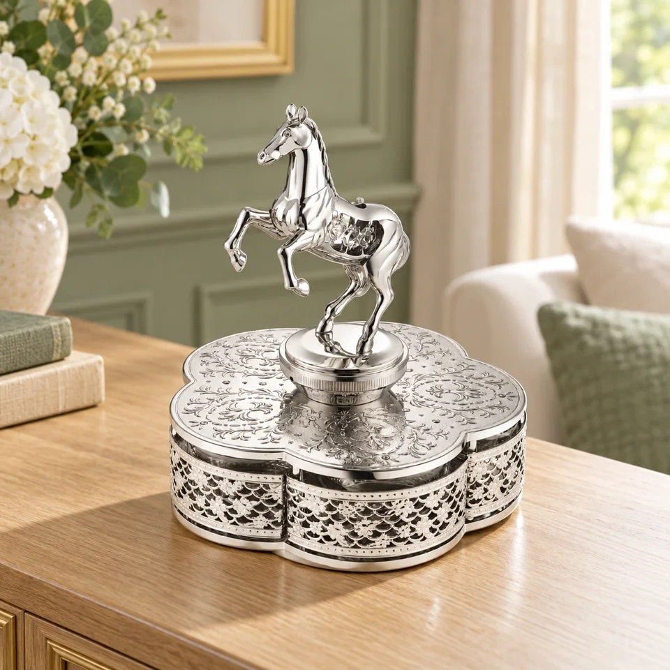 Horse 5 Candy Bowls Silver