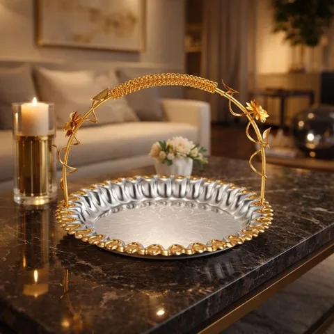 Flower Design Round Basket