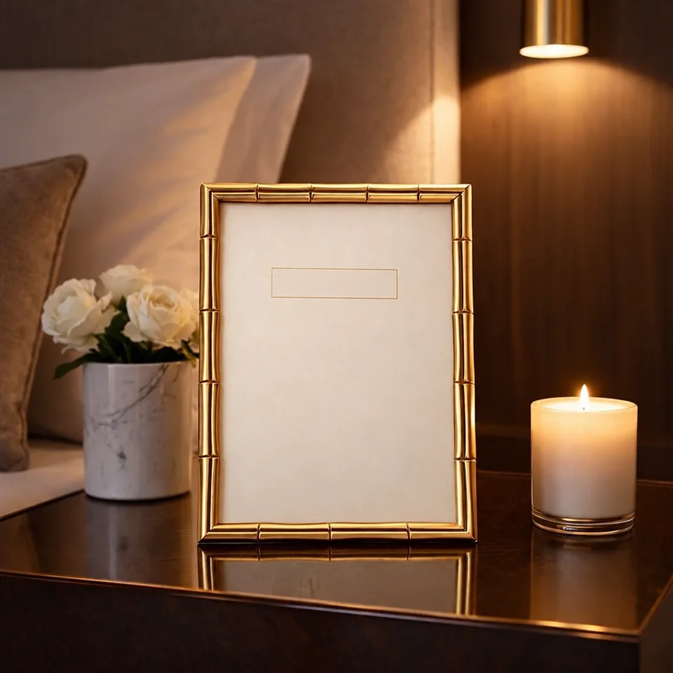 Bamboo Design Photo frame Gold (10*15 CM)