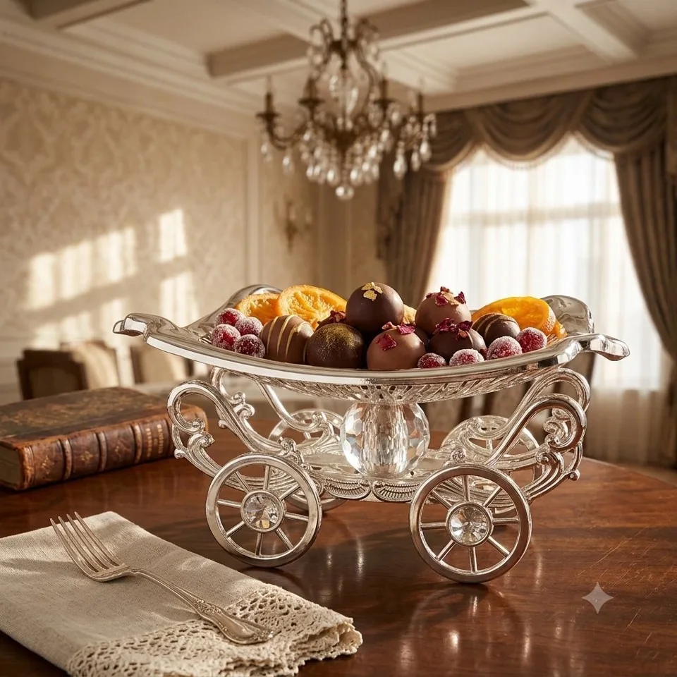 Platter on Wheels Silver