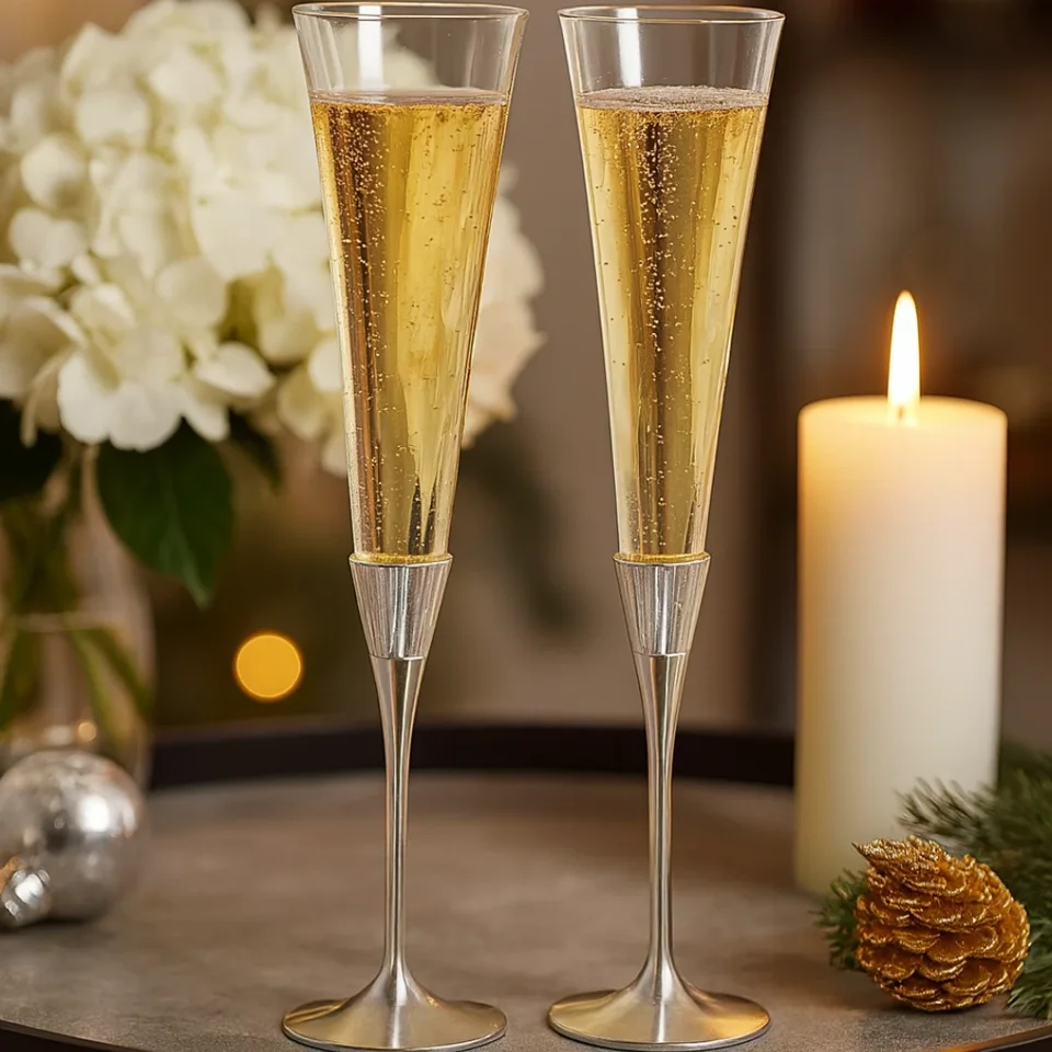 Silver Set of 2 Champagne Flutes