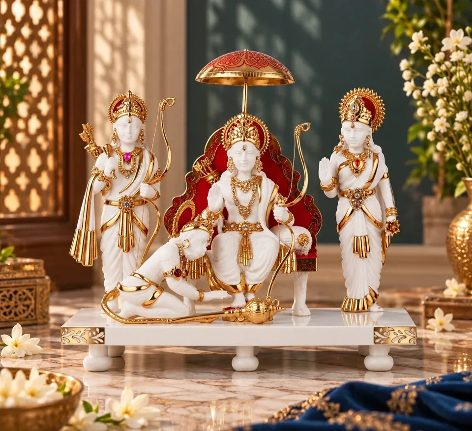 The Royal Ram Darbar WHITE (L-31 cm , W- 20 cm ,H-28 cm)