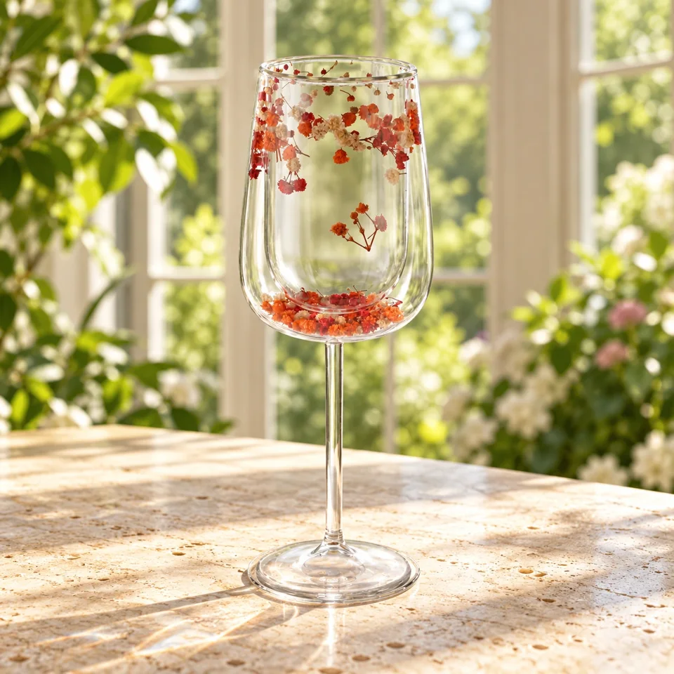 Flower Wine Glass Set of 6