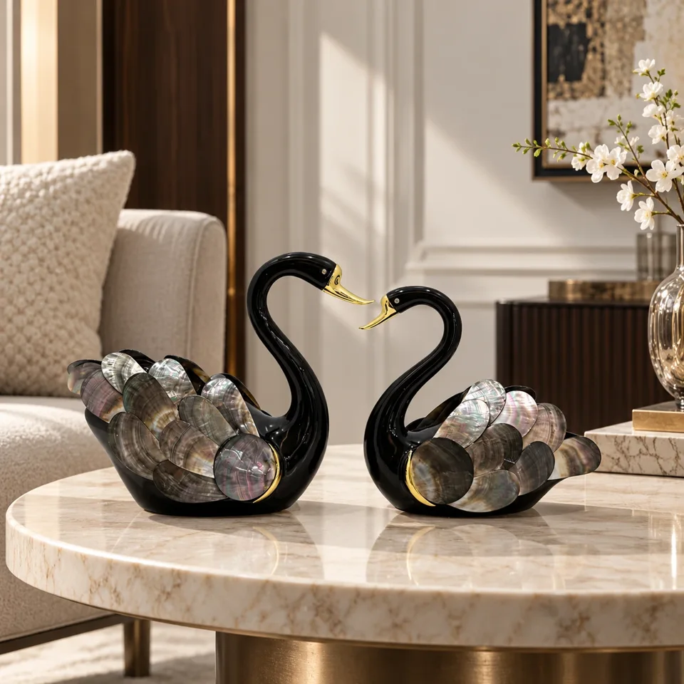 Set of 2 Swan Black