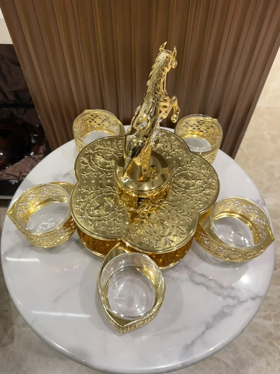Horse 5 Candy Bowls Golden